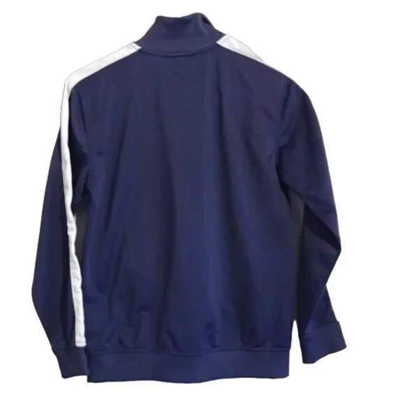 Puma Kids Size Medium Warm Up Jacket Youth Blue/White Zip Front Collar - Picture 2 of 7